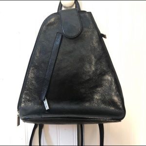Clark's Black Leather Backpack Purse